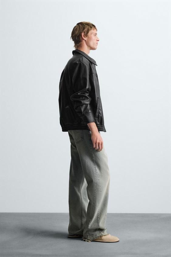 LEATHER BOMBER JACKET