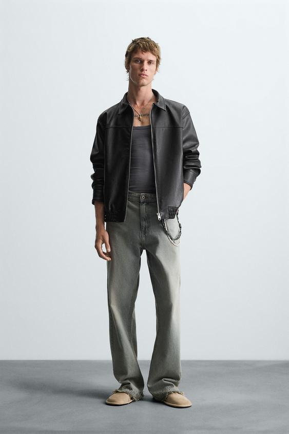 LEATHER BOMBER JACKET