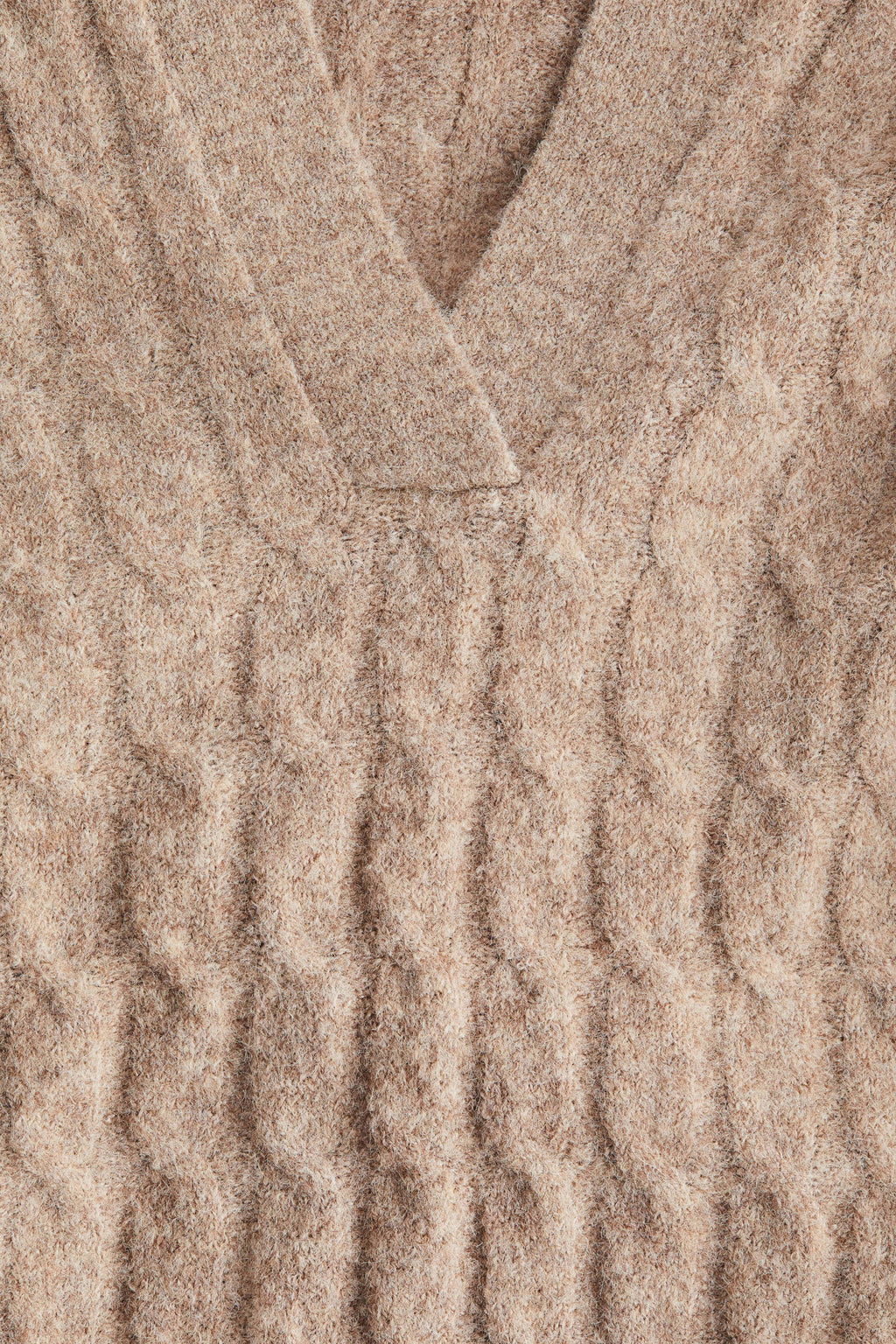 Cable-knit polo jumper - Dusty beige - Ladies