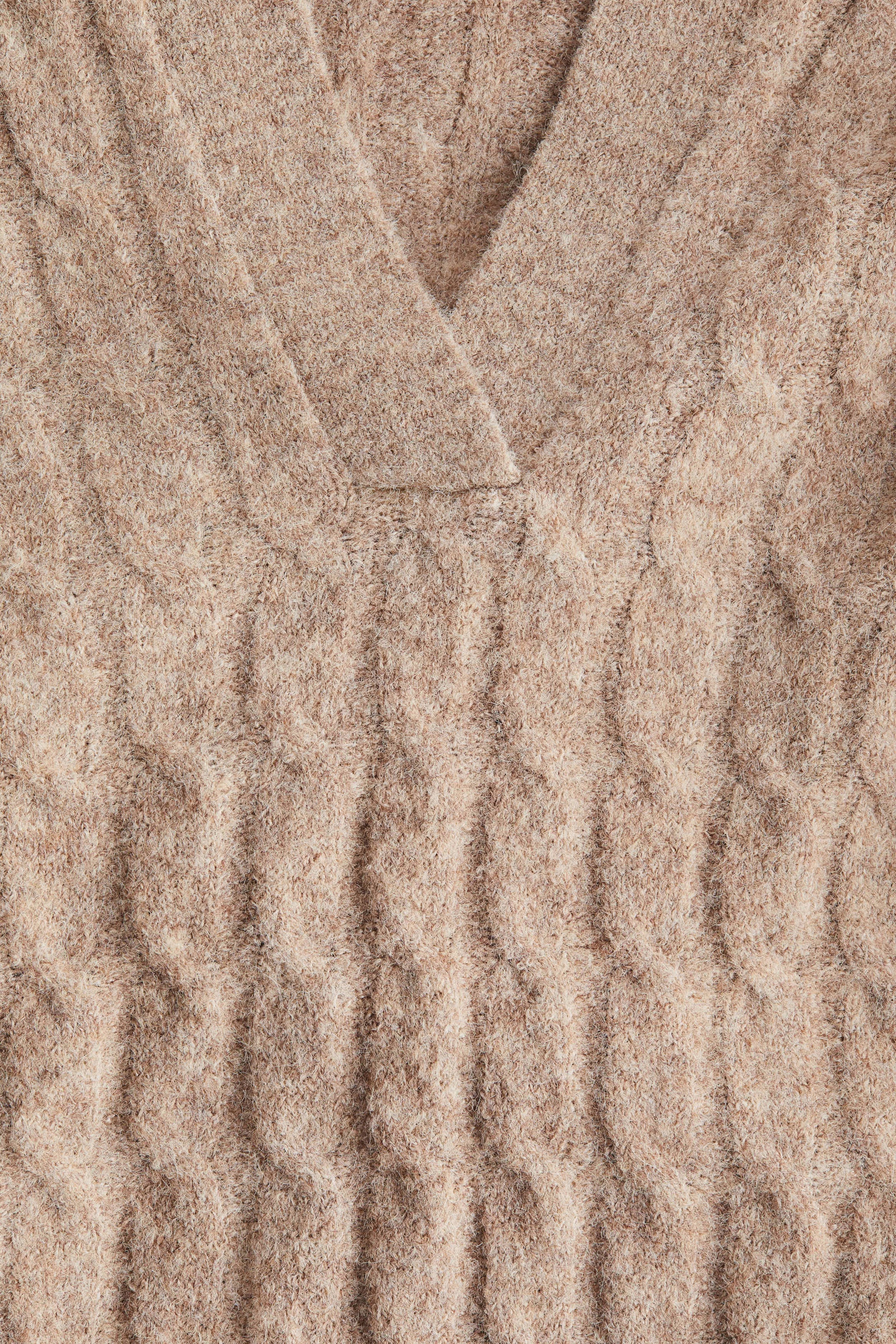 Cable-knit polo jumper - Dusty beige - Ladies