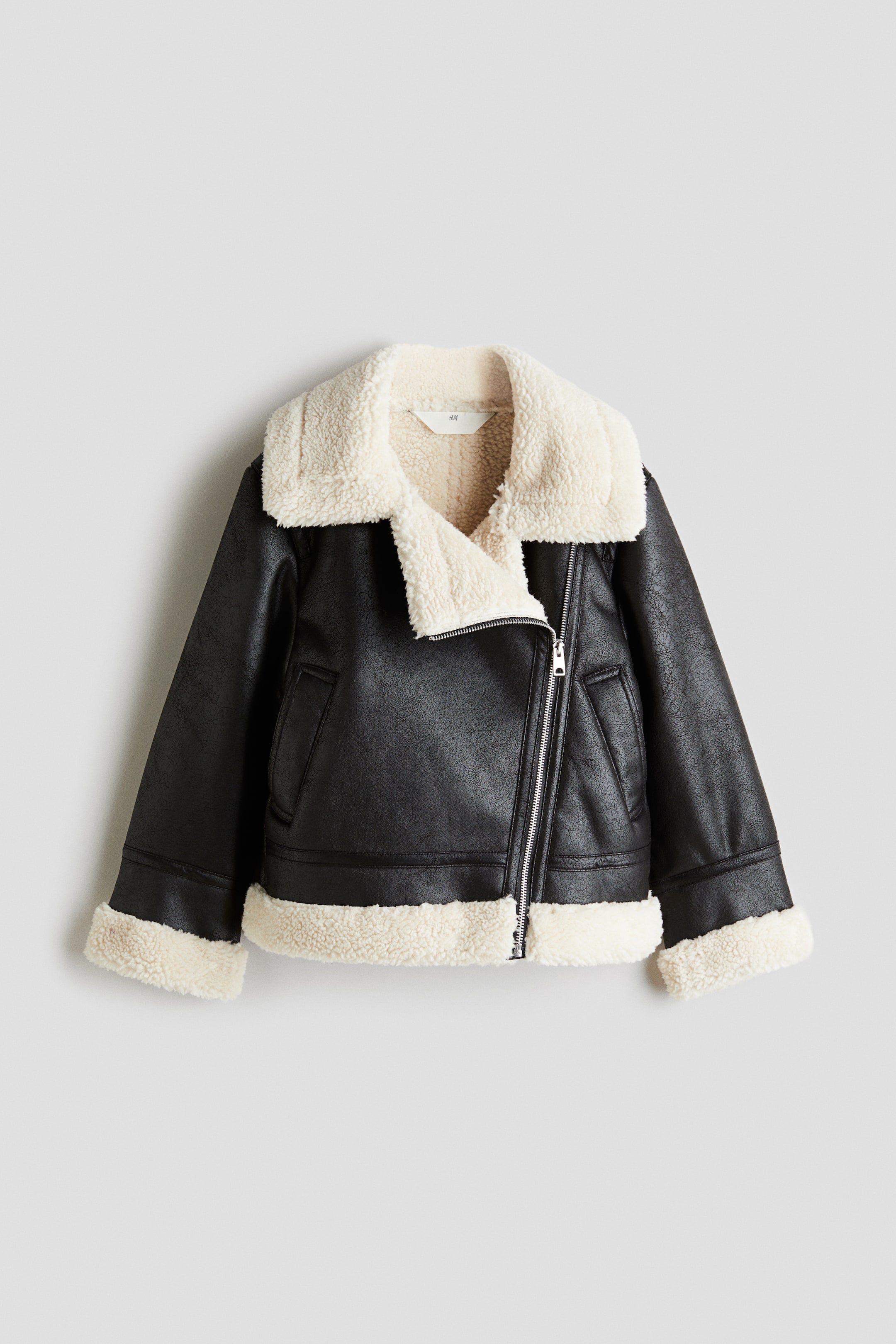Aviator jacket - Black/Light beige