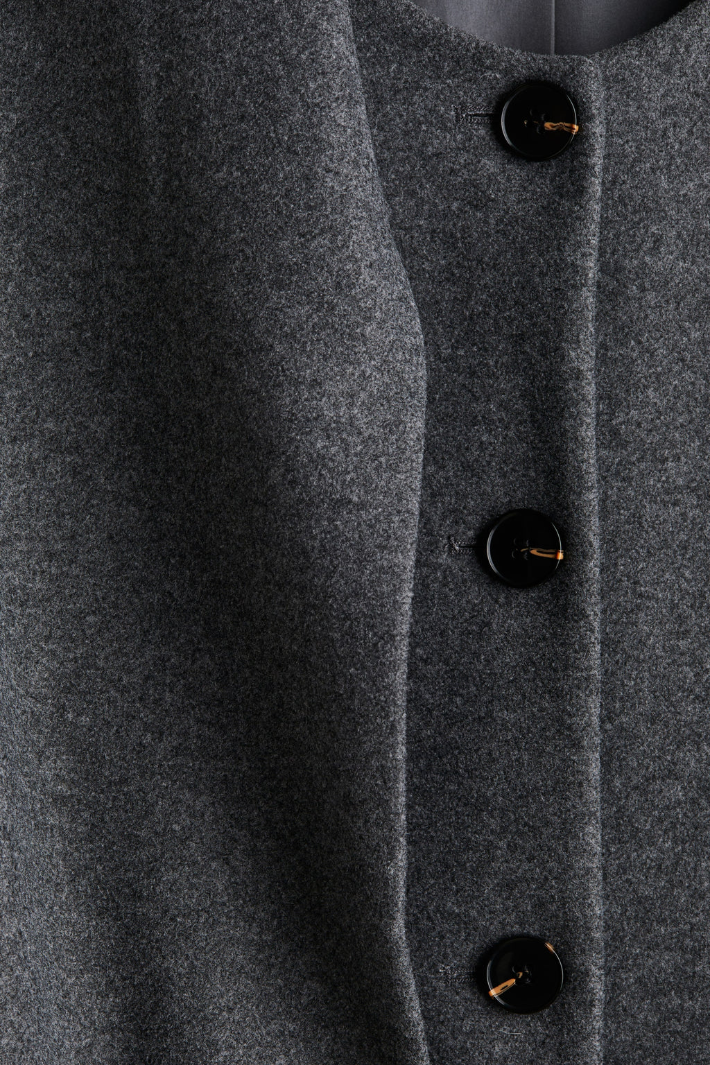 Scarf-detail coat - Dark grey - Ladies |