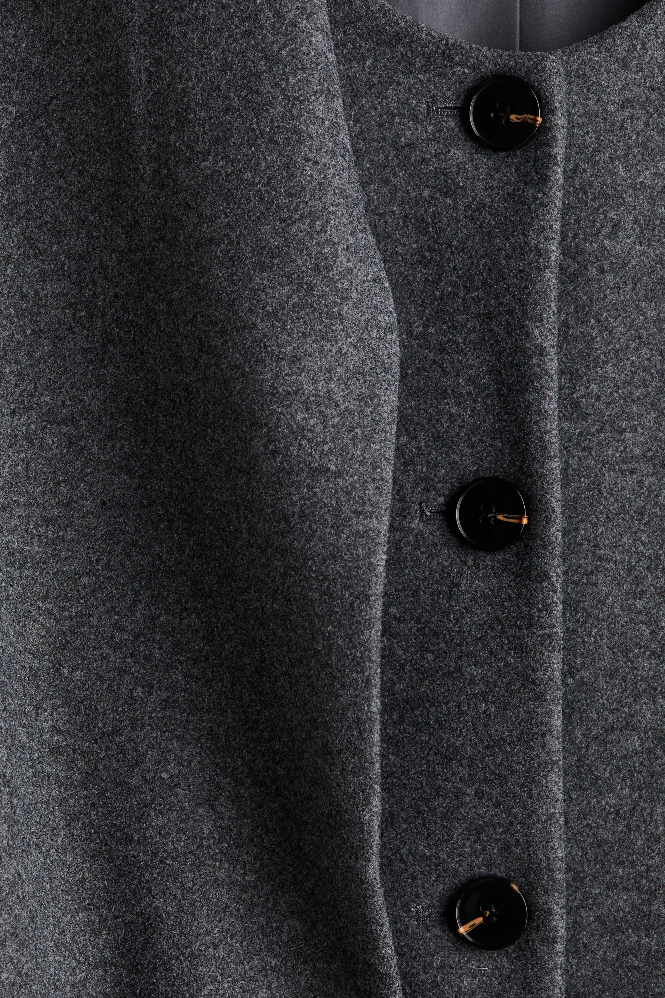 Scarf-detail coat - Dark grey - Ladies |