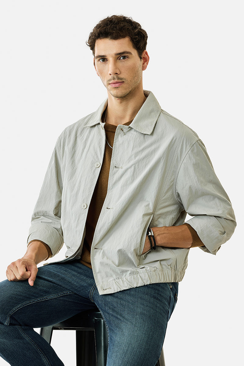 Relaxed fit nylon jacket for men