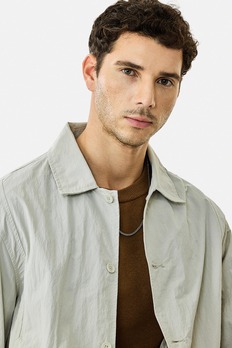 Relaxed fit nylon jacket for men