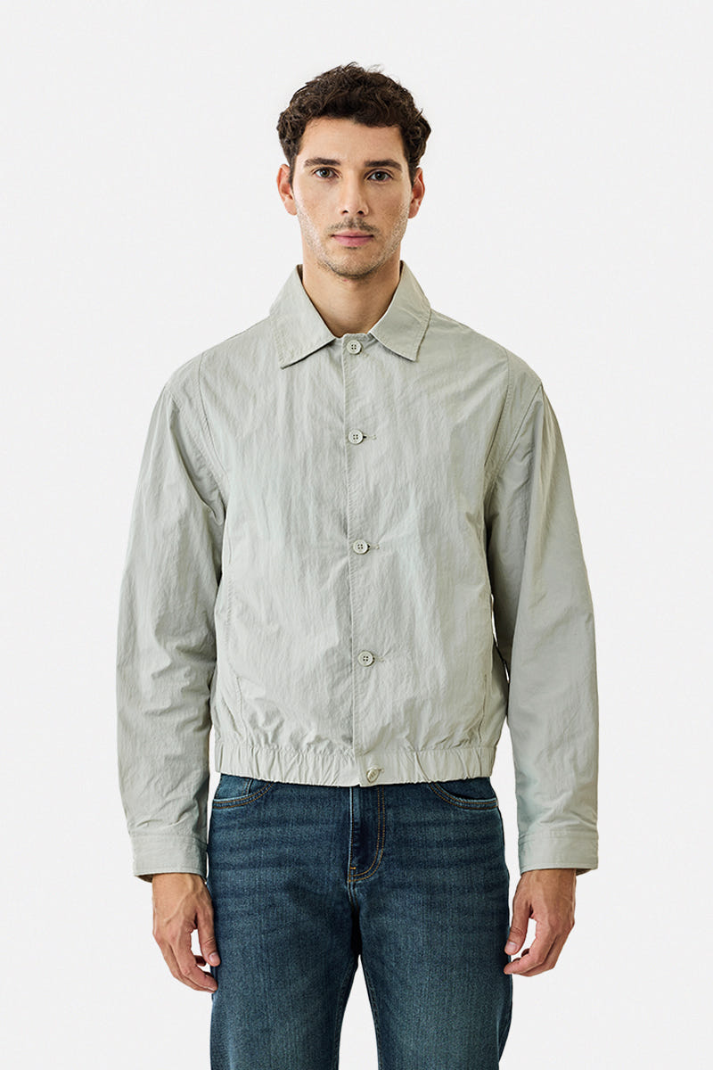 Relaxed fit nylon jacket for men