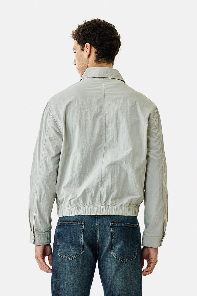 Relaxed fit nylon jacket for men