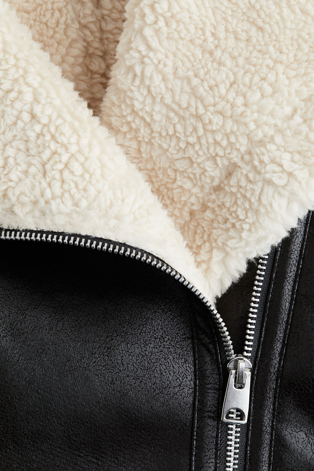 Aviator jacket - Black/Light beige