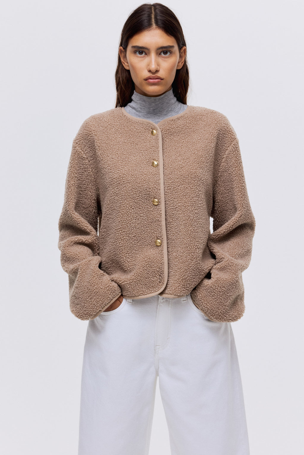 Teddy jacket - Dusty beige - Ladies