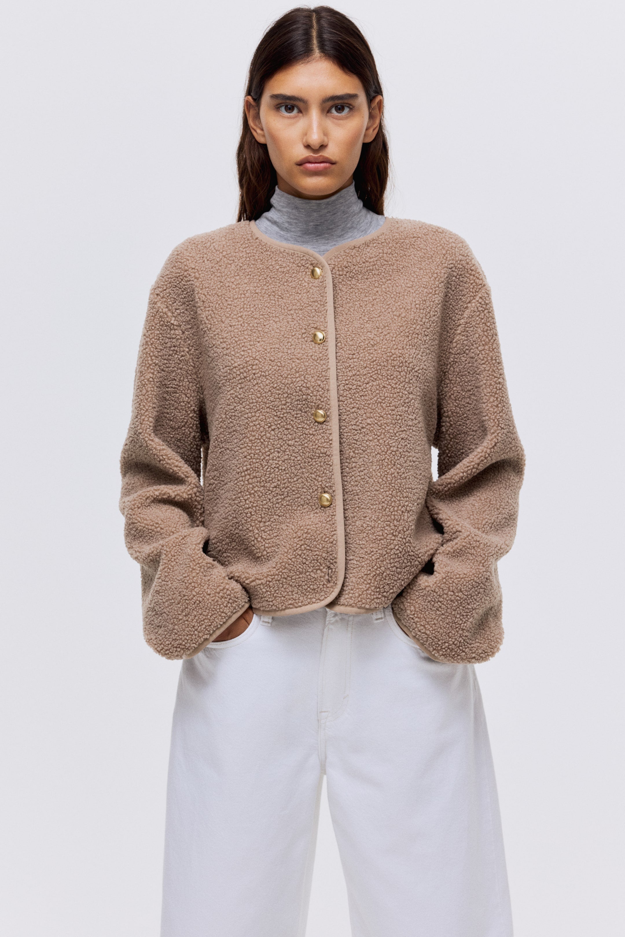 Teddy jacket - Dusty beige - Ladies