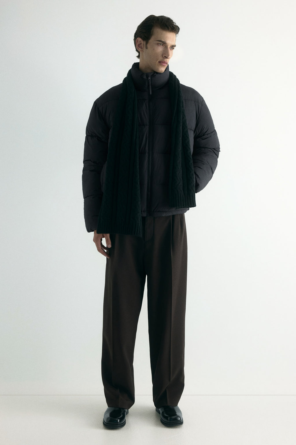 Water-repellent puffer jacket - Black - Men