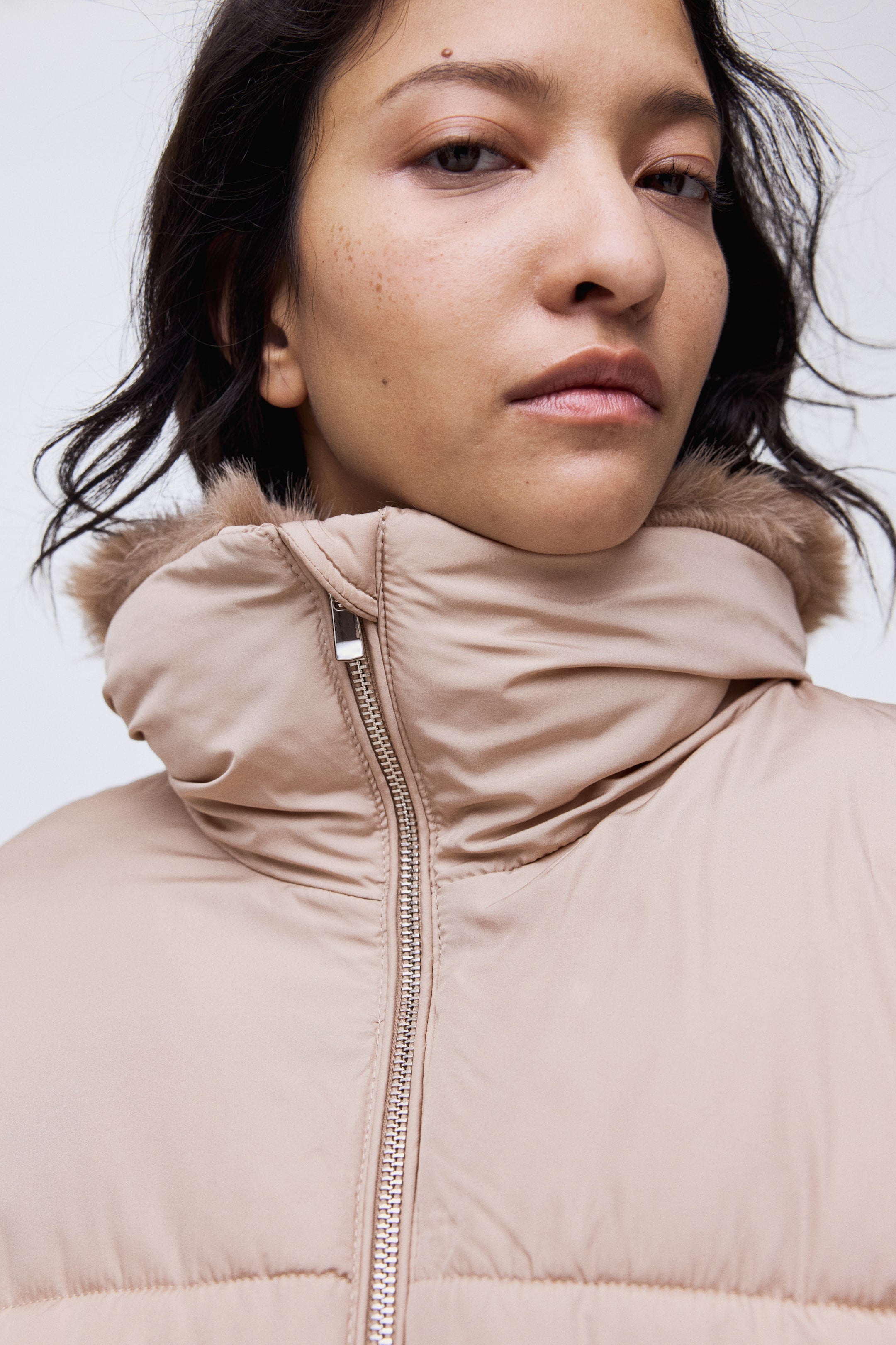 Oversized puffer jacket - Light mole - Ladies