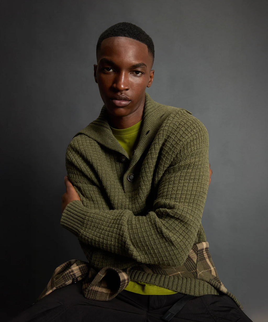 Todd Snyder x Woolrich Wool-Cashmere Waffle Sweater Polo