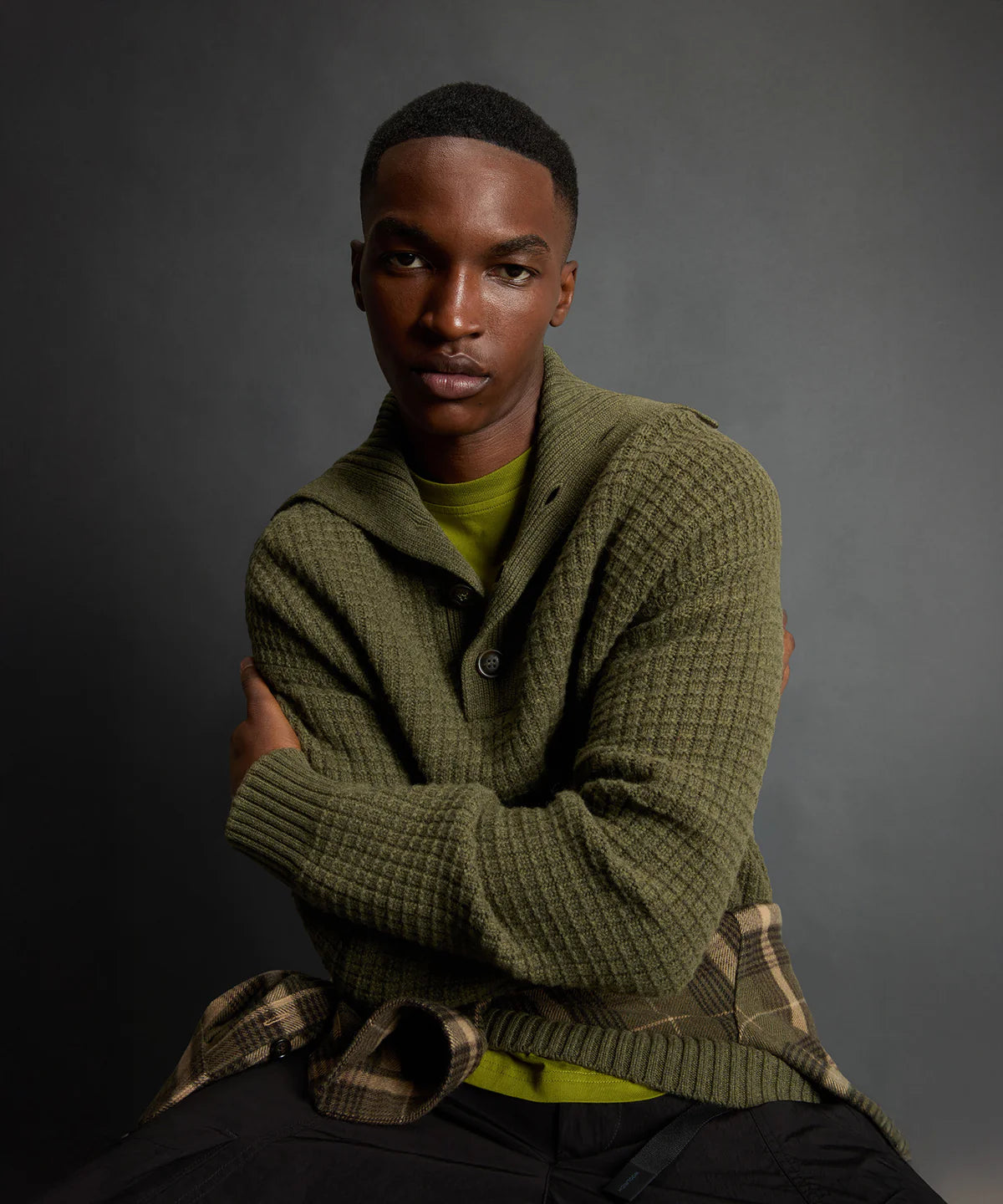 Todd Snyder x Woolrich Wool-Cashmere Waffle Sweater Polo