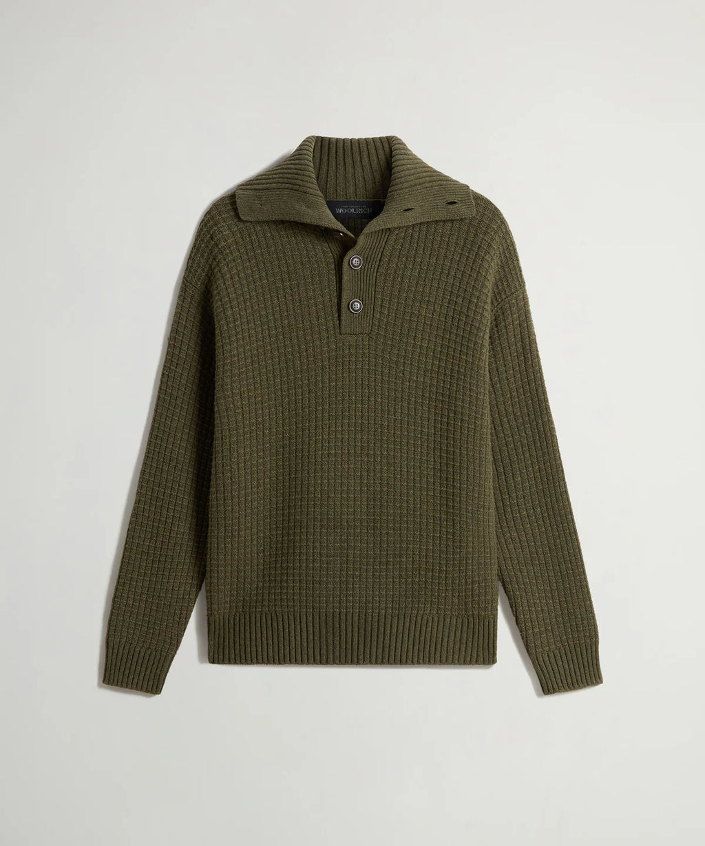 Todd Snyder x Woolrich Wool-Cashmere Waffle Sweater Polo
