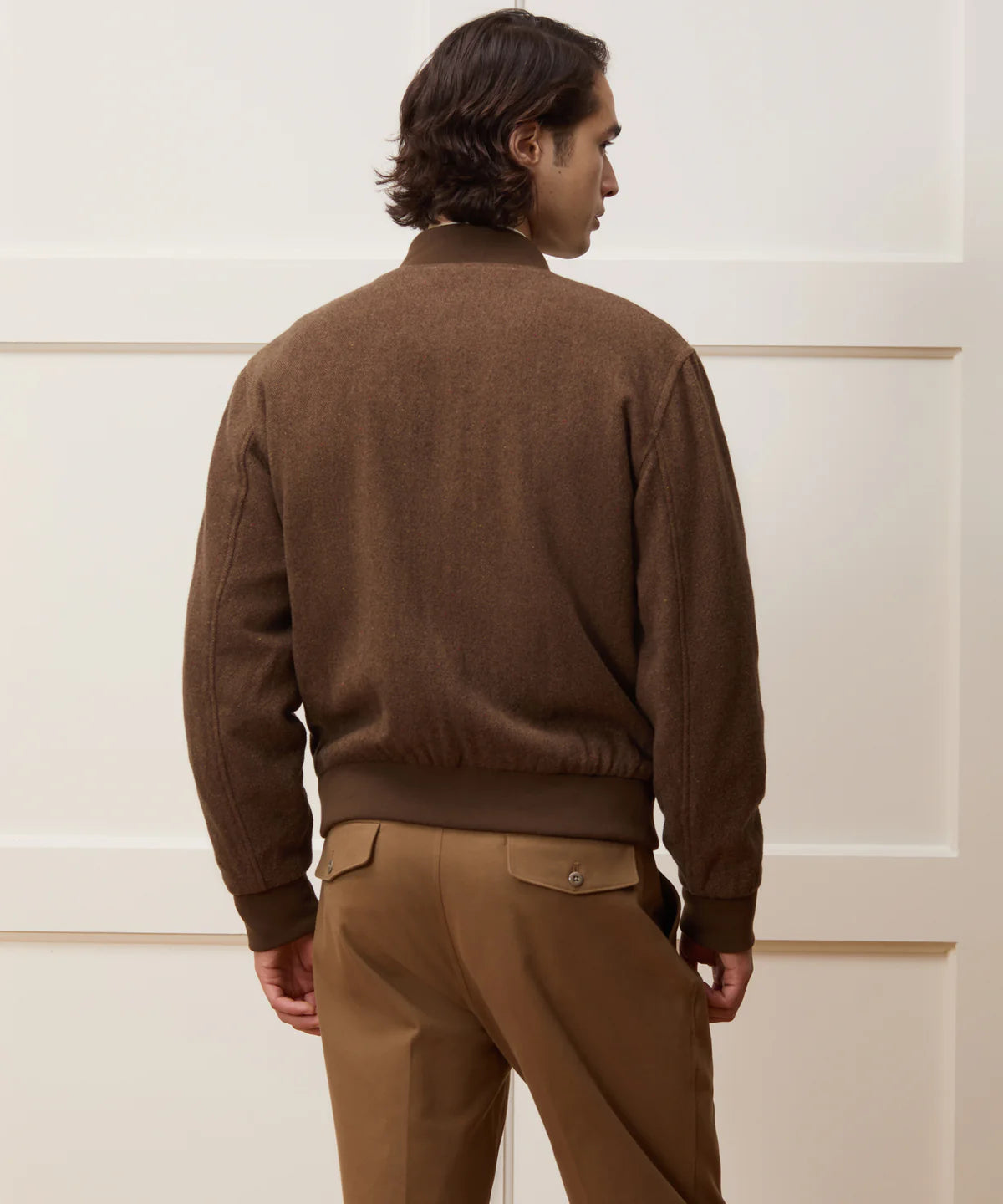 Cropped Linen Harrington Jacket