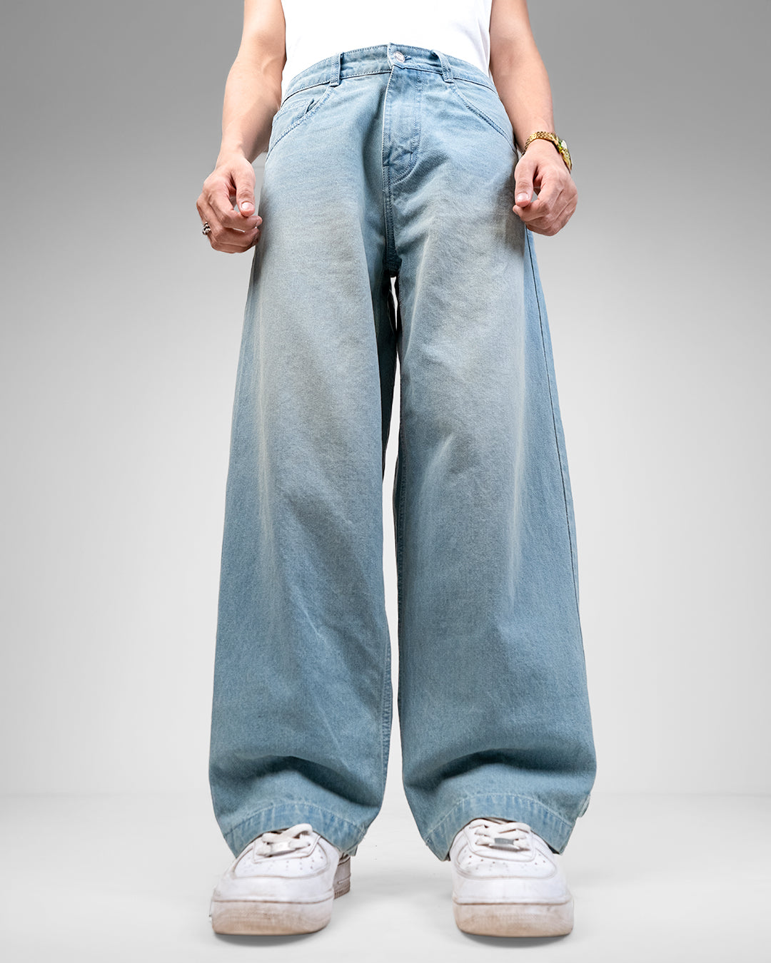Frost Blue Baggy Denim Jeans