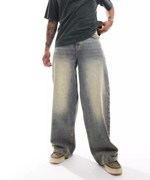 Light green Washed Baggy Fit Jean