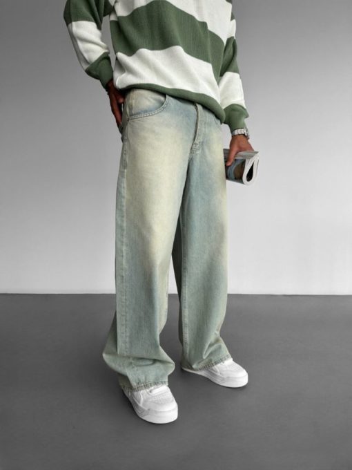 Light green Washed Baggy Fit Jean