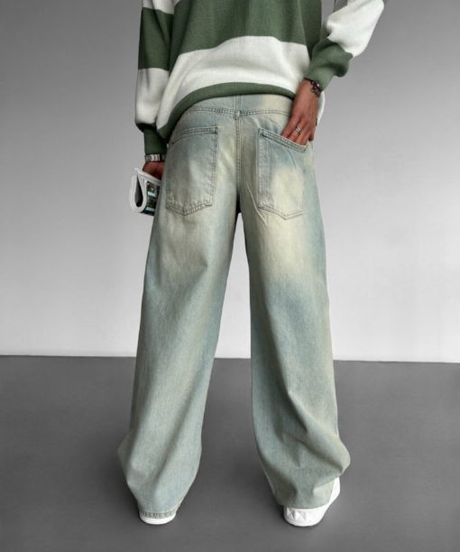 Light green Washed Baggy Fit Jean
