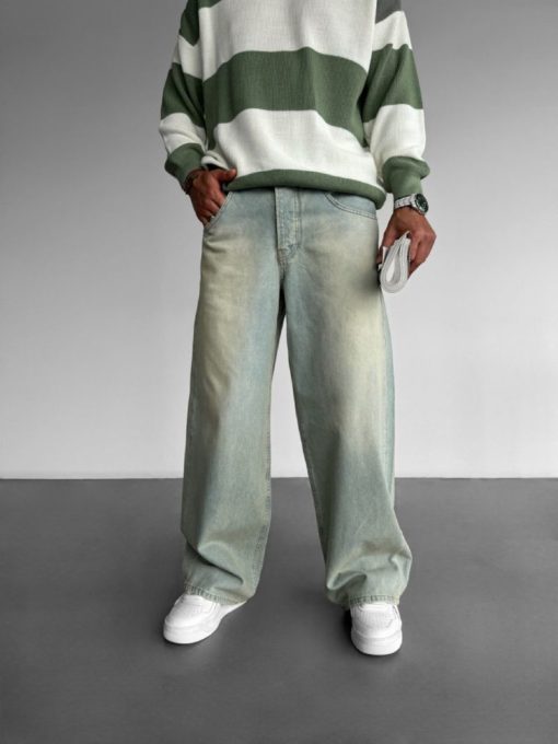 Light green Washed Baggy Fit Jean