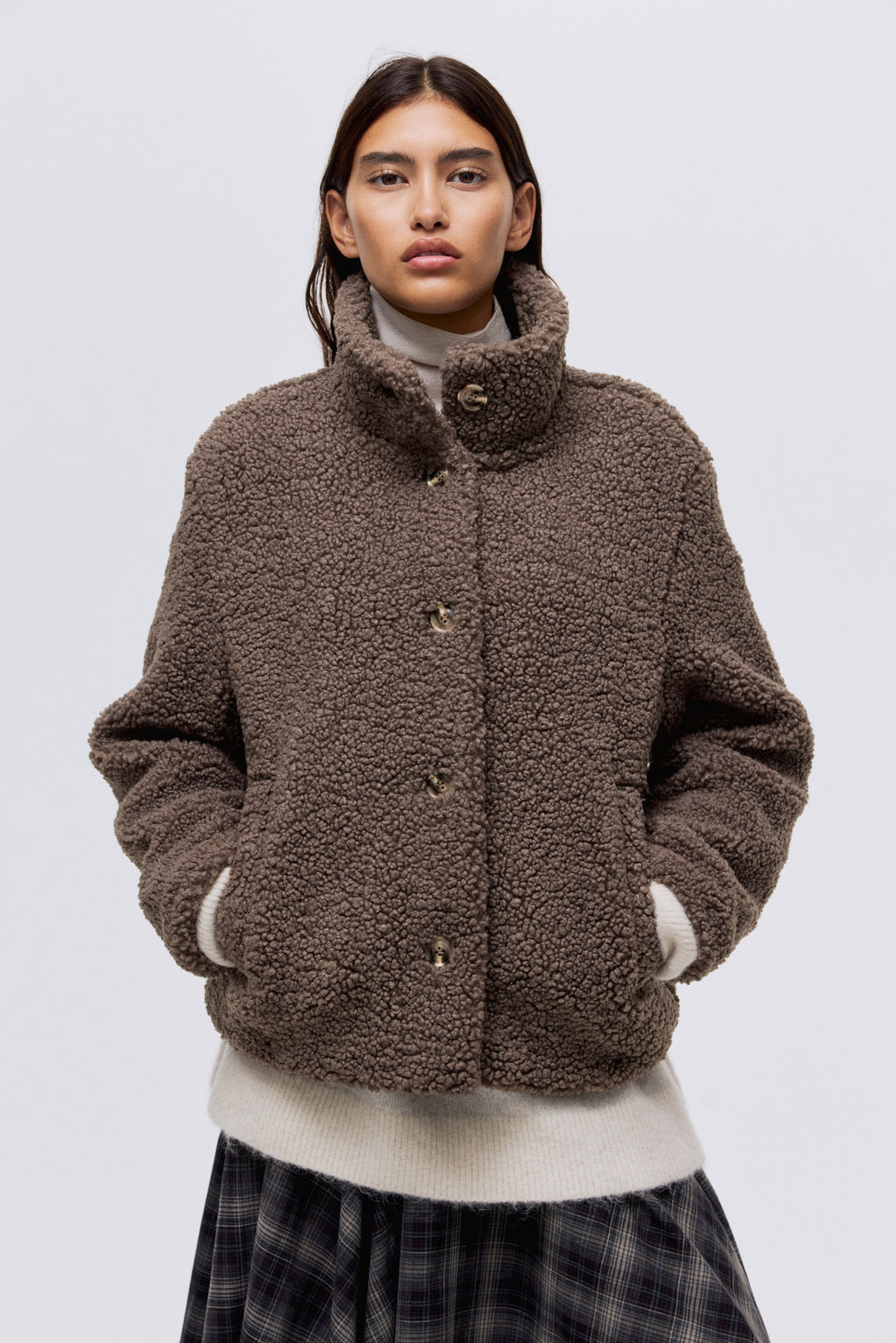 Teddy jacket - Dark beige - Ladies |