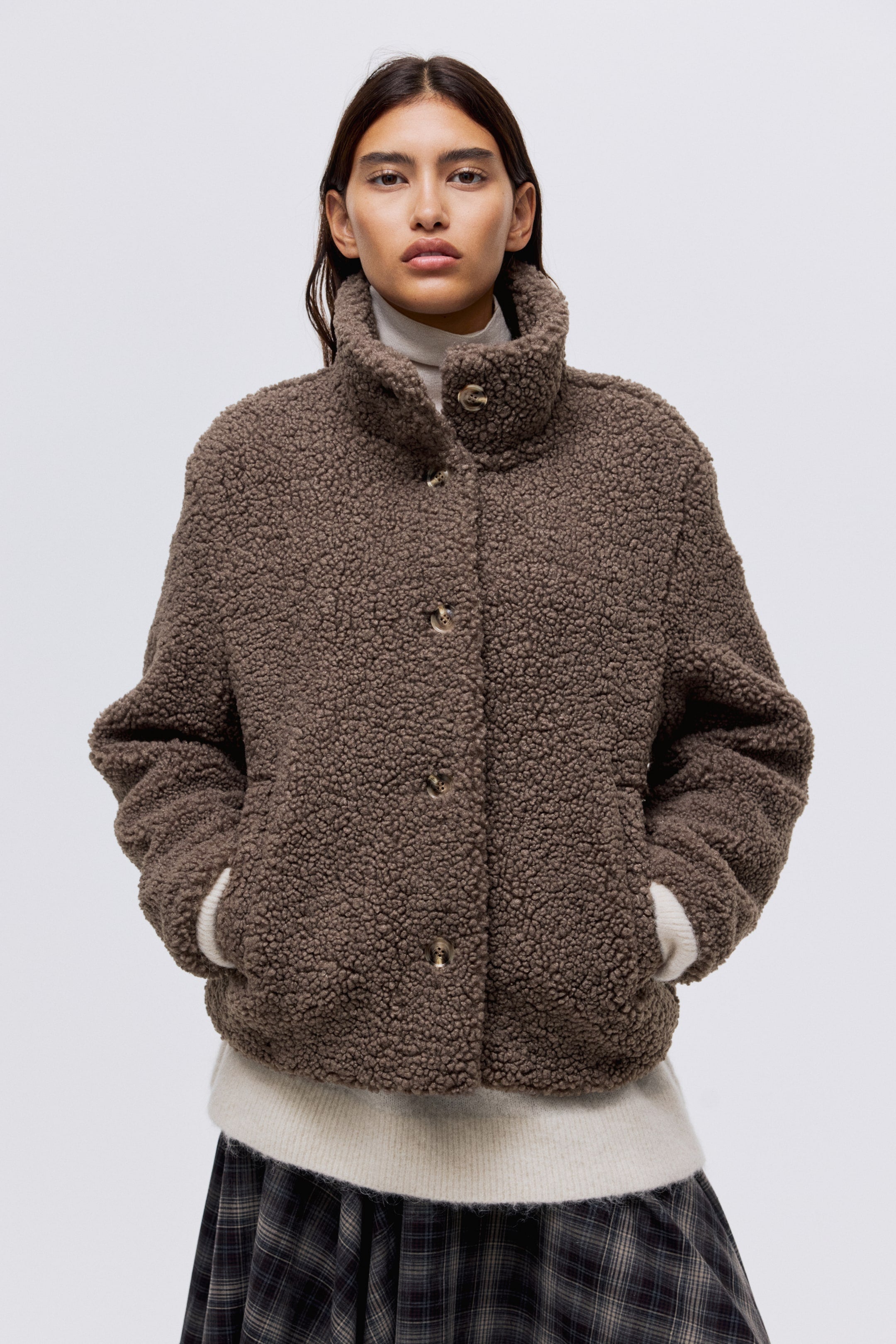 Teddy jacket - Dark beige - Ladies |