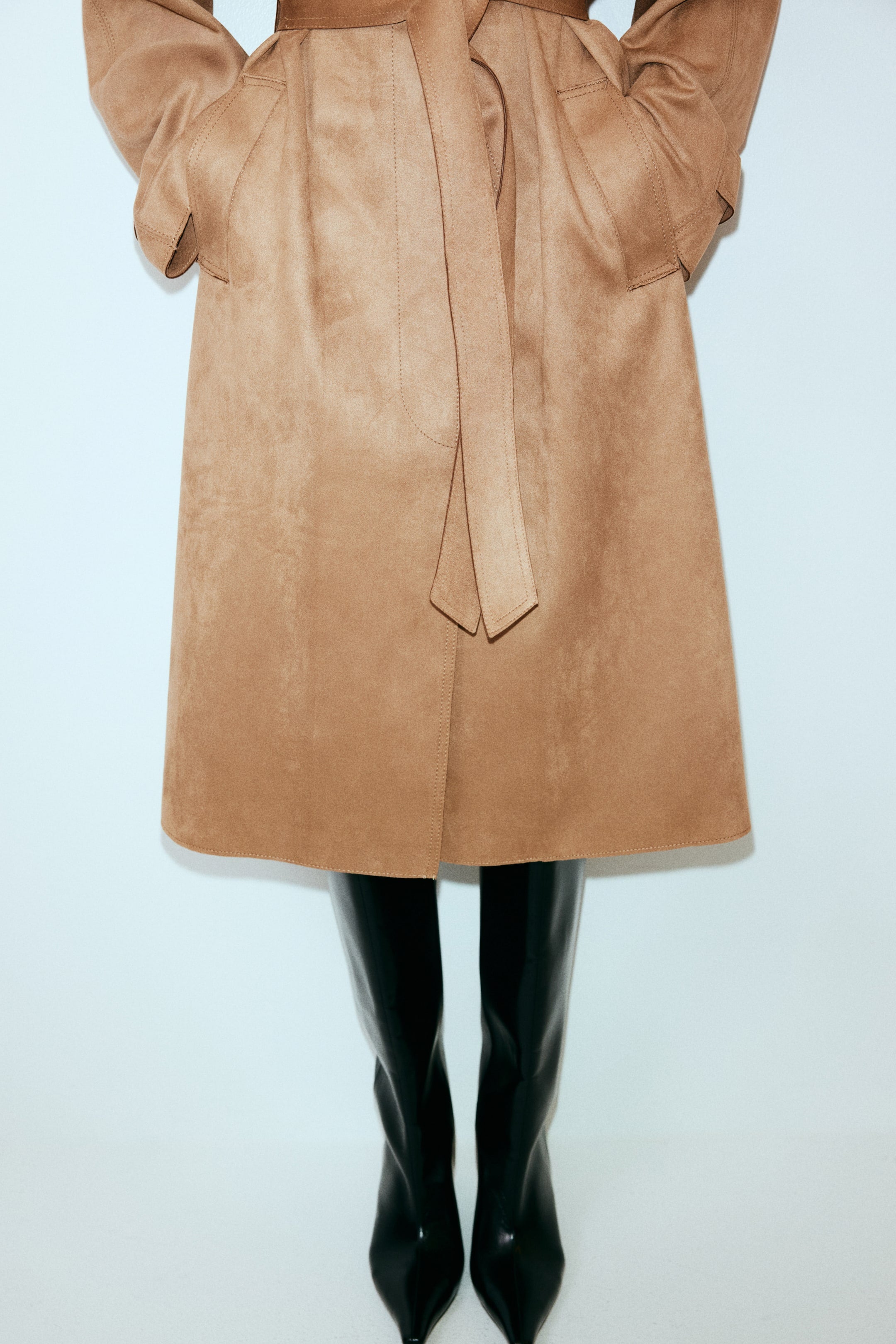 Tie-belt coat - Beige - Ladies |