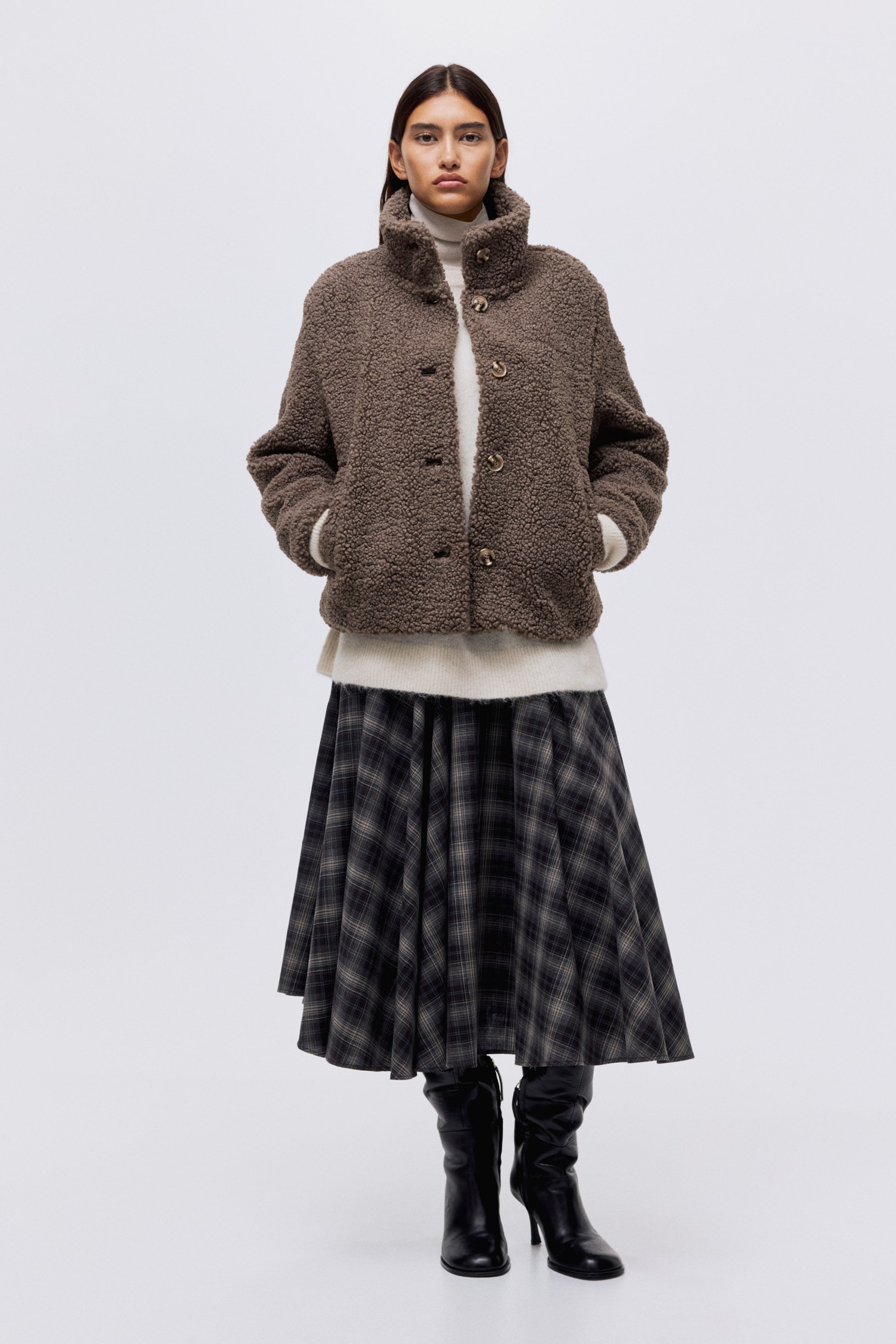 Teddy jacket - Dark beige - Ladies |