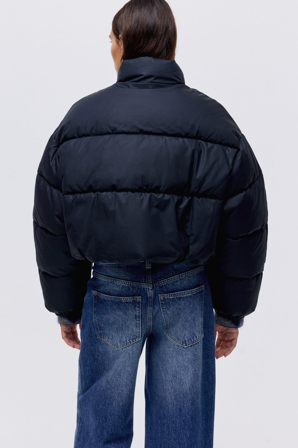 Cotton puffer jacket - Navy blue - Ladies