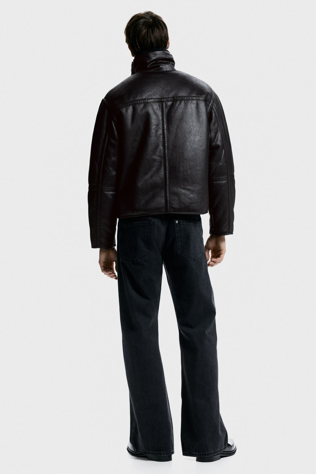 Teddy-lined jacket - Black - Men