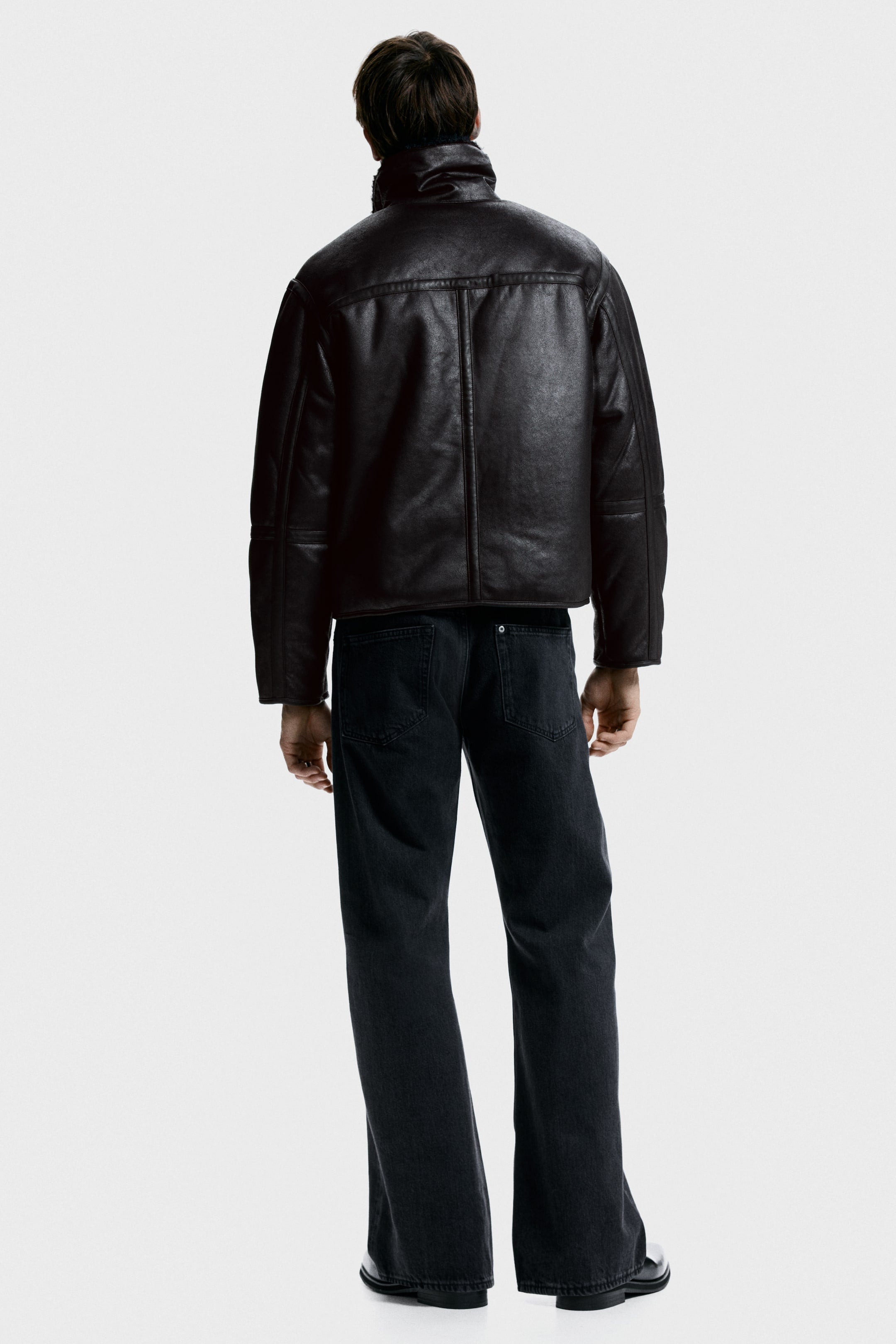 Teddy-lined jacket - Black - Men