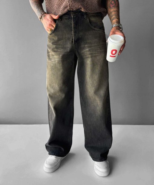 Light green Washed Baggy Fit Jean