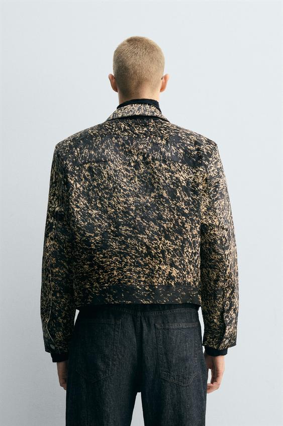 PRINTED SHEEPSKIN LEATHER JACKET