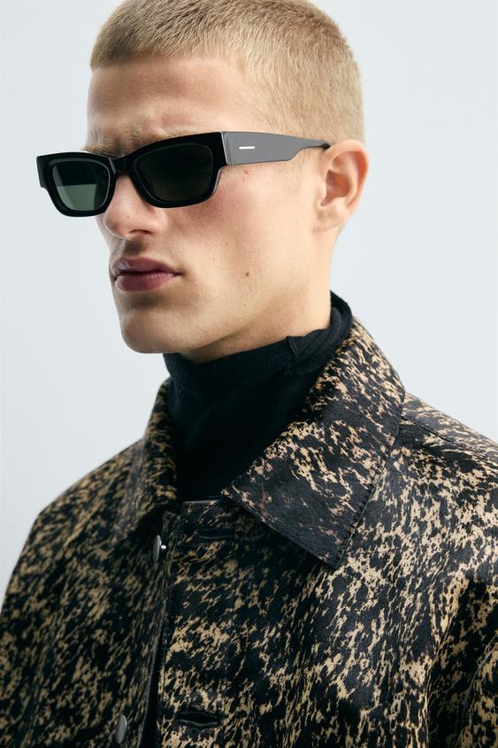 PRINTED SHEEPSKIN LEATHER JACKET